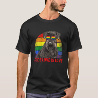 T-shirt Retro LGBT Pride L'amour est amour Schnauzer Chien