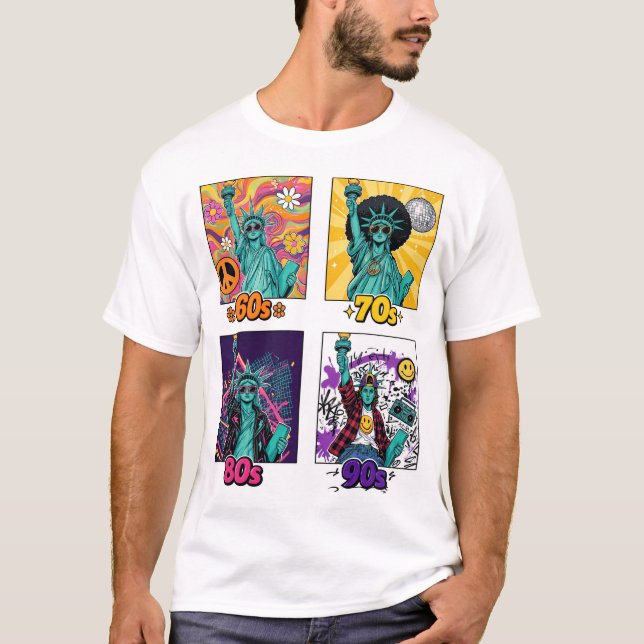 T-Shirt Rétro Liberté à Travers les Décennies (Devant)