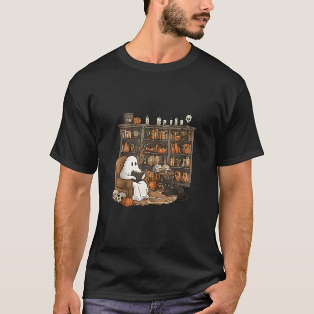 T-shirt Rétro Librairie Librairie Enseignant Boujee Ghost  (Devant)