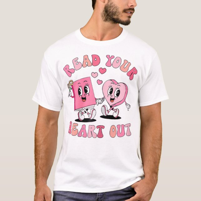 T-shirt Retro Lire votre coeur Sortir Enseignant de la Sai (Devant)