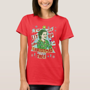 T-shirt Rétro Lit potable de femme d'humour de Noël drô