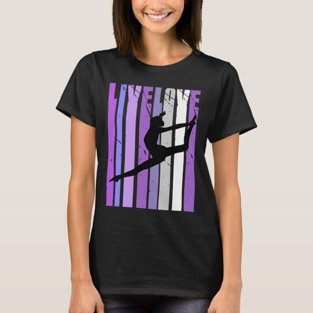 T-shirt Retro Live Love Danse Danse Anniversaire Silhouett (Devant)