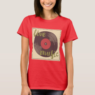 T-shirt Retro Live Music Vinyl Record