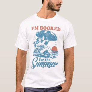 T-shirt Rétro Livre Girl Summer Vacation Drôle Lecteur Boo