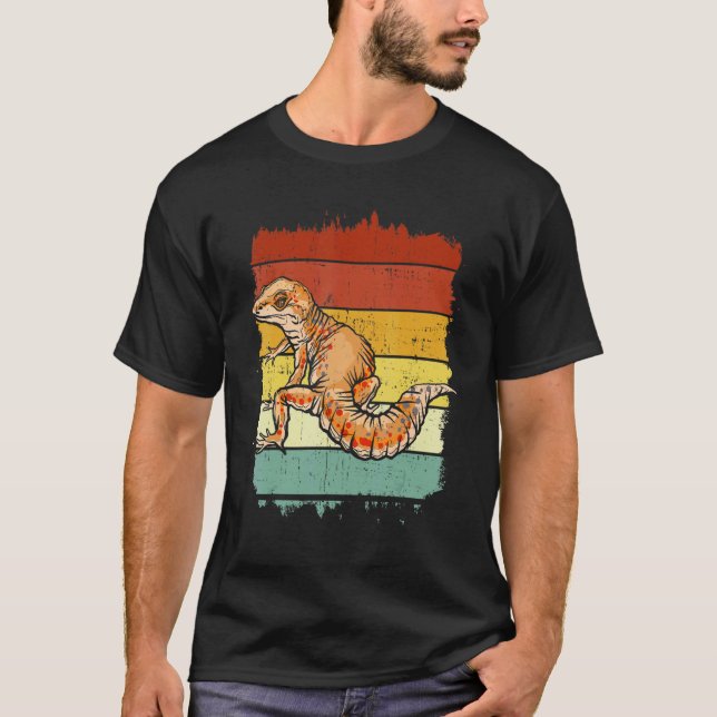 T-shirt Retro Lizard Reptile Vintage Leopard Gecko (Devant)