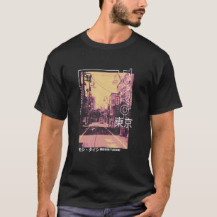 T-shirt Retro Lofi Tokyo Rues Japonaises Esthétique