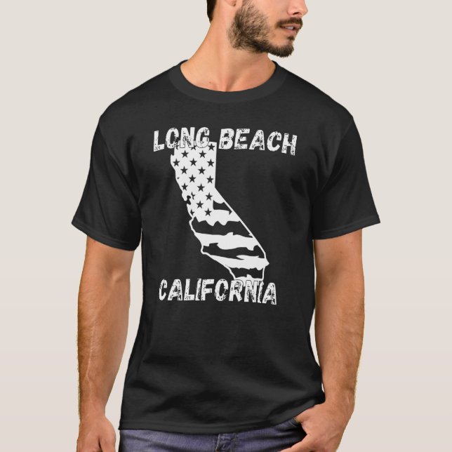 T-shirt Retro Long Beach California Apparel 1 (Devant)