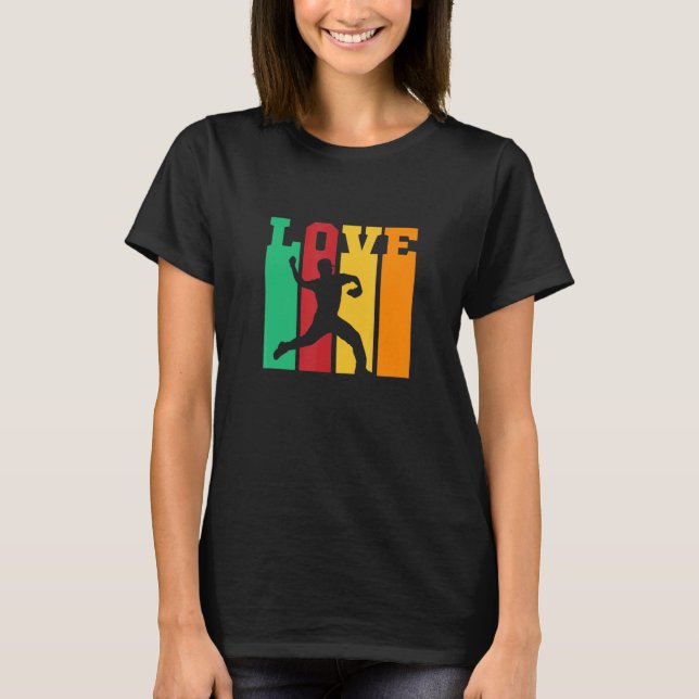 T-shirt Retro Love Baseball Pitcher Strikeout Baseball Pla (Devant)
