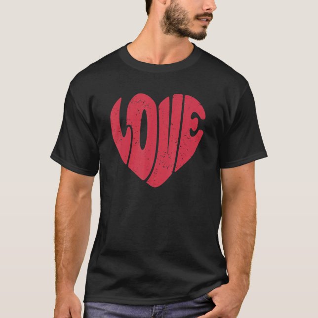 T-shirt Retro Love Heart, Funny Hello Valentine 2023 Men W (Devant)