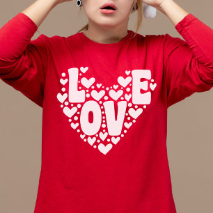 T-shirt Retro Love Heart Moderne Red femmes Valentines Day