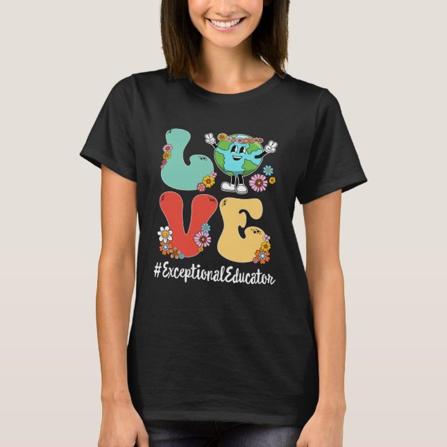 T-shirt Retro Love World Earth Day 2023 Exceptional Educat (Devant)