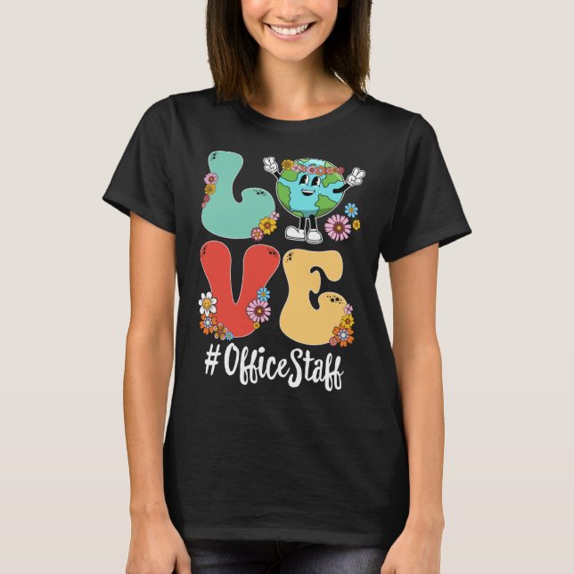 T-shirt Retro Love World Jour des terres 2023 Personnel de (Devant)