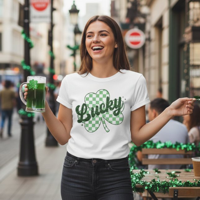 T-shirt Retro Lucky St Patrick's Day Shamrock (Retro Lucky St Patrick's Day Shamrock T-Shirt)