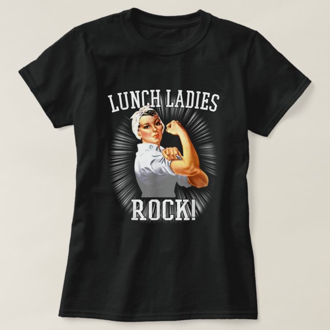T-shirt Retro Lunch Dames Rock Rosie le Riveter School L (Design devant)