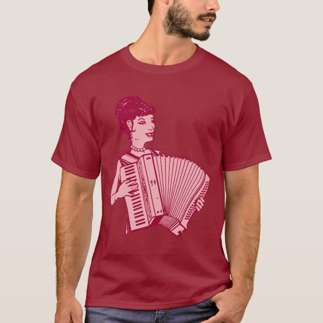 T-shirt Rétro Madame d'accordéon (Devant)