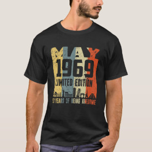 T-shirt Rétro Mai 1969 Drôle 53e Anniversaire
