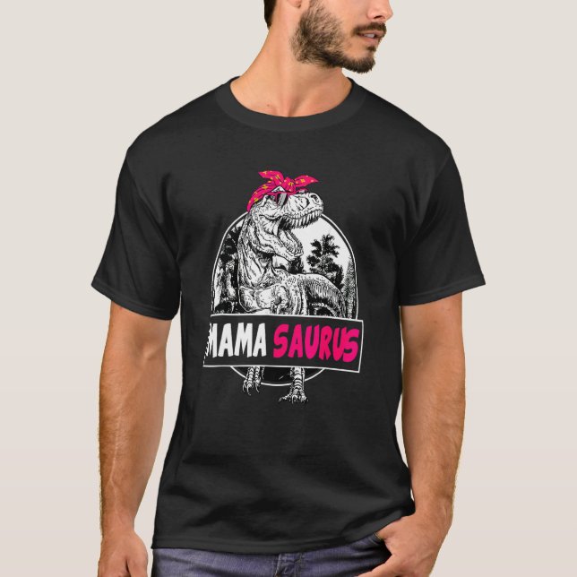 T-shirt Rétro Mamasaurus Rex Dinosaur Mama Saurus Famille  (Devant)