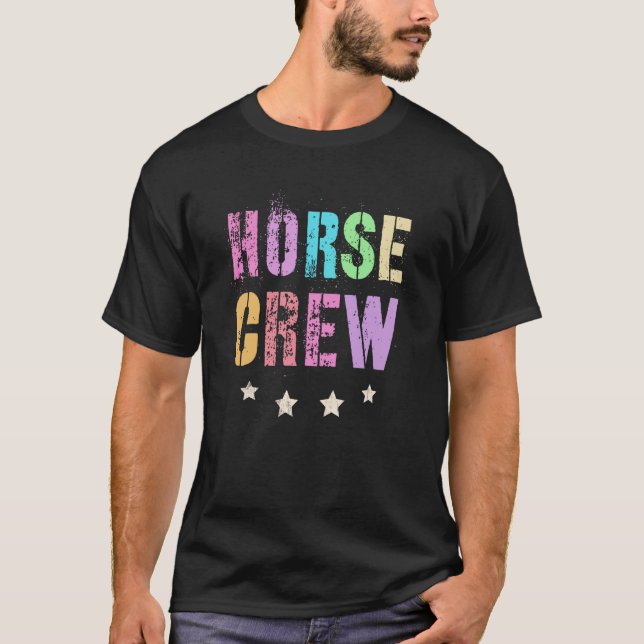 T-shirt Retro MANGER Dormir Monter Chevaux Répéter Galoper (Devant)