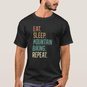 T-shirt Rétro Manger Sleep Vélo de montagne Répéter Vintag