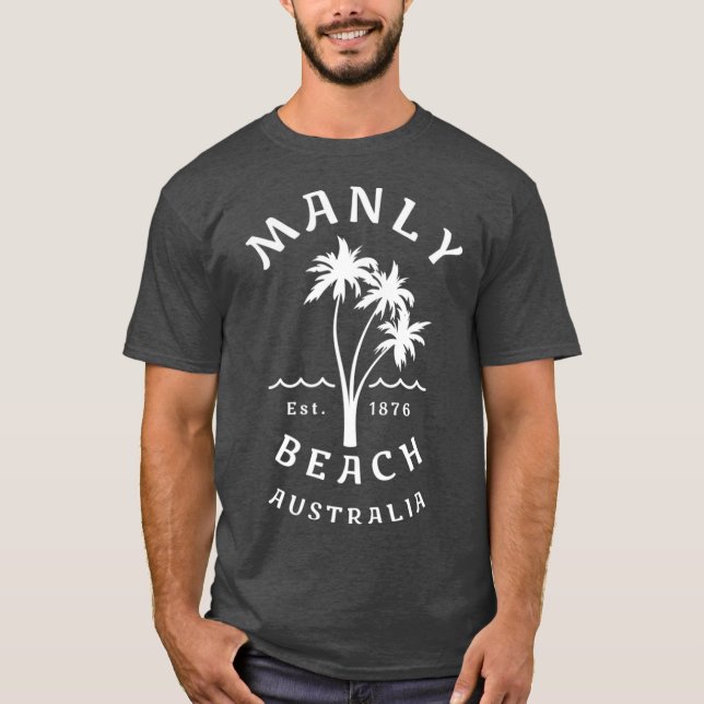T-shirt Retro Manly Beach Original Australie Graphique (Devant)