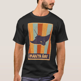 T-shirt Retro Manta Ray Vêtements Vintage plongeur Manta