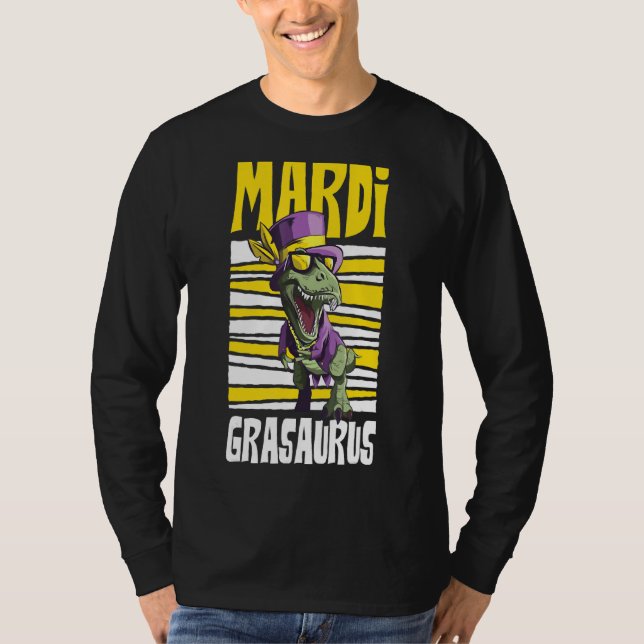 T-shirt Retro Mardi Grasaurus Dinosaur Funny Mardi Gras Co (Devant)