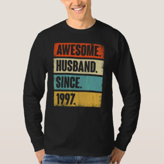 T-shirt Rétro Mari Awesome depuis 1997 25 Mariage Aniver