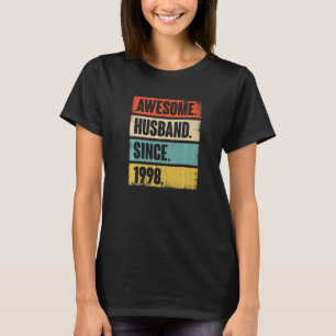 T-shirt Rétro Mari Awesome depuis 1998 24 Mariage Aniver