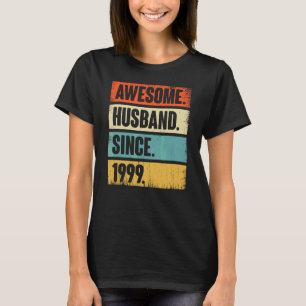 T-shirt Rétro Mari Awesome depuis 1999 23 Mariage Aniver