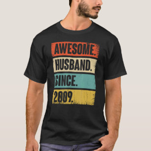 T-shirt Rétro Mari Awesome depuis 2009 13 Mariage Aniver