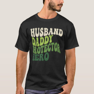 T-shirt Retro Mari Daddy Protector Hero Père Fête du Père