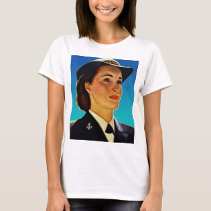 T-shirt Rétro marine militaire vintage de vagues de femme