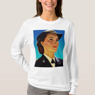 T-shirt Rétro marine militaire vintage de vagues de femme