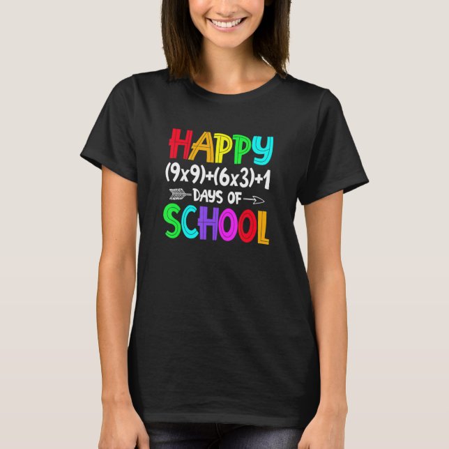 T-shirt Retro Math Formula 100 Days Of School Shirt Math T (Devant)