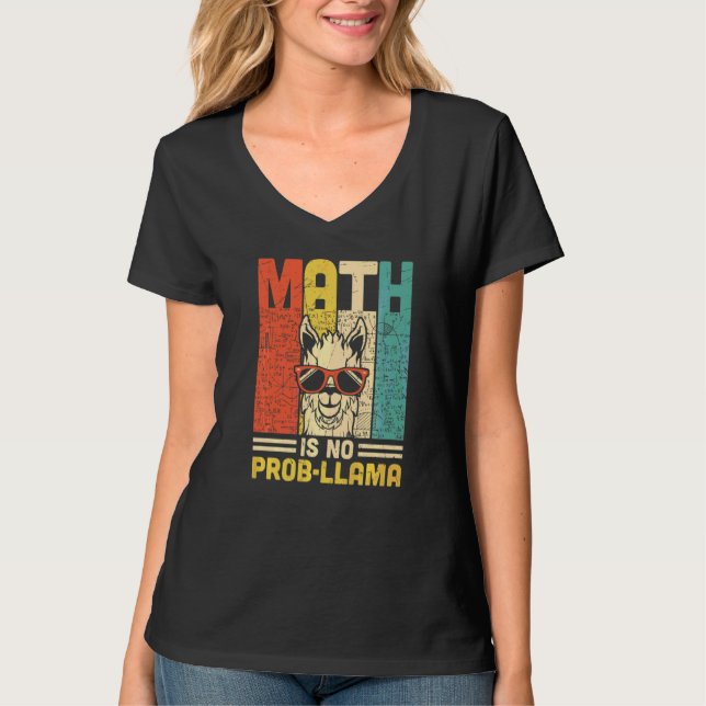 T-shirt Retro Math N'est Pas Un Problème Lama Prof De Math (Devant)
