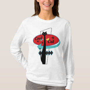 T-shirt Rétro MCM atomique de signe de chat de cool d'ère