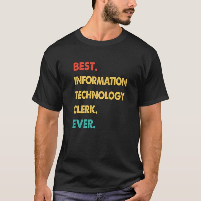 T-shirt Rétro Meilleur commis informatique jamais (Devant)
