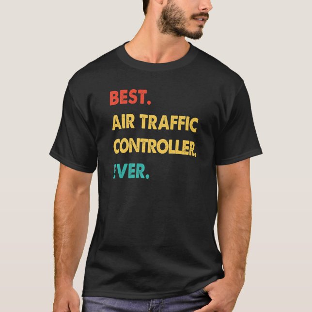 T-shirt Rétro Meilleur contrôleur de trafic aérien jamais (Devant)