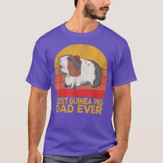 T-shirt Retro Meilleur Papa De Cochon De Guinée Jamais Rou