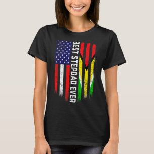 T-shirt Retro Meilleur Stepdad Jamais American Guyana Drap
