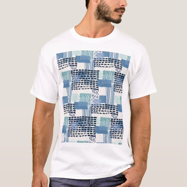 T-shirt Retro Memphis Doodle Motif transparent (Devant)