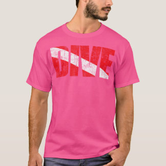T-shirt Retro Mens Femmes Plongée Plongée Vintage Drapeau