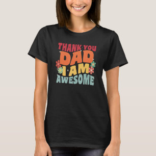 T-shirt Retro Merci Papa Je Suis Awesome Mignonne Amour Pa