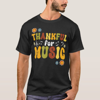 T-shirt Rétro Merci Pour Musique Floral Enseignant De Musi