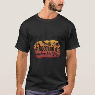 T-shirt Retro Mes Plantes M'Enracinent Drôle Jardinage