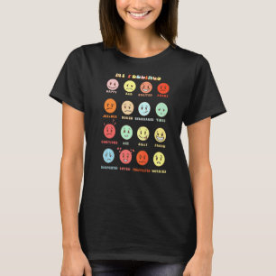 T-shirt Rétro Mes Sentiments Visages D'émotion Santé Menta