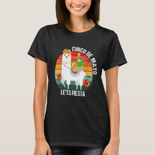 T-shirt Retro Mexicaine Sloth Riding Llama Happy Cinco De