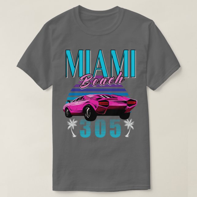 T-shirt Retro Miami Florida 305 (Design devant)