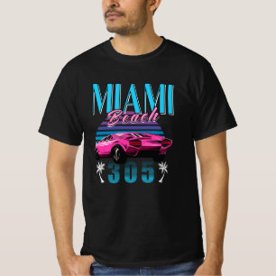 T-shirt Retro Miami Florida 305 Car
