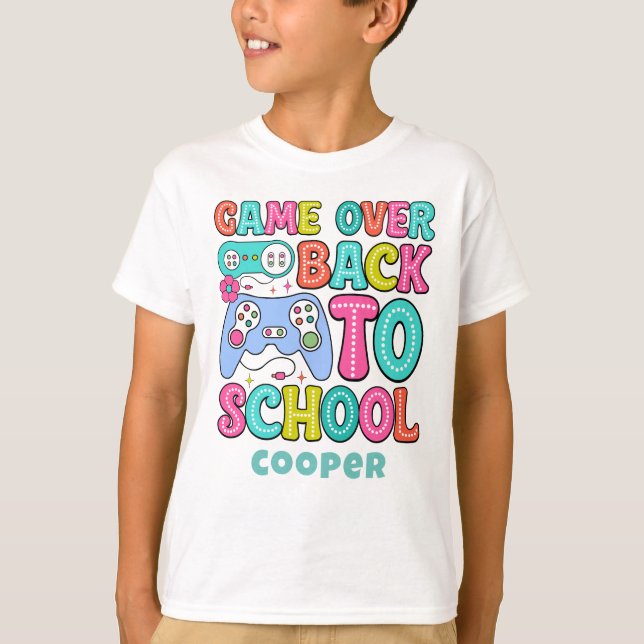 T-shirt rétro mignon retour au jeu pour garçons (Devant)